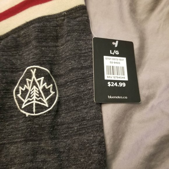 salt and pepper dark grey red and white stripes joggers sweatpants - Picture 2 of 2